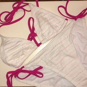 White and Pink Bikini Set